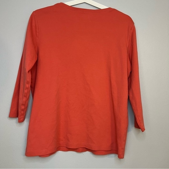 Bundle 2 L L Bean Size M Pullover Shirt & Button Up Shirt Orange Plaid Essential - Picture 16 of 16